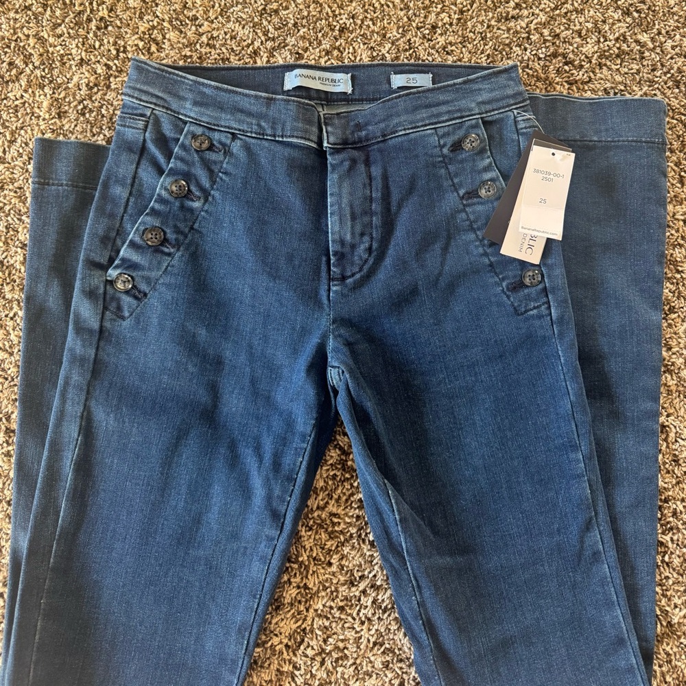 women’s jeans from Banana republic with side buttons